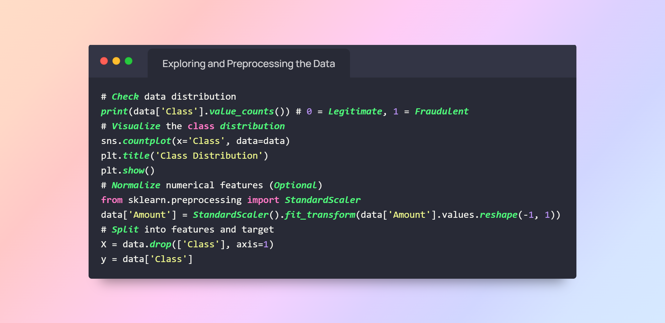 exploring and preprocessing the data