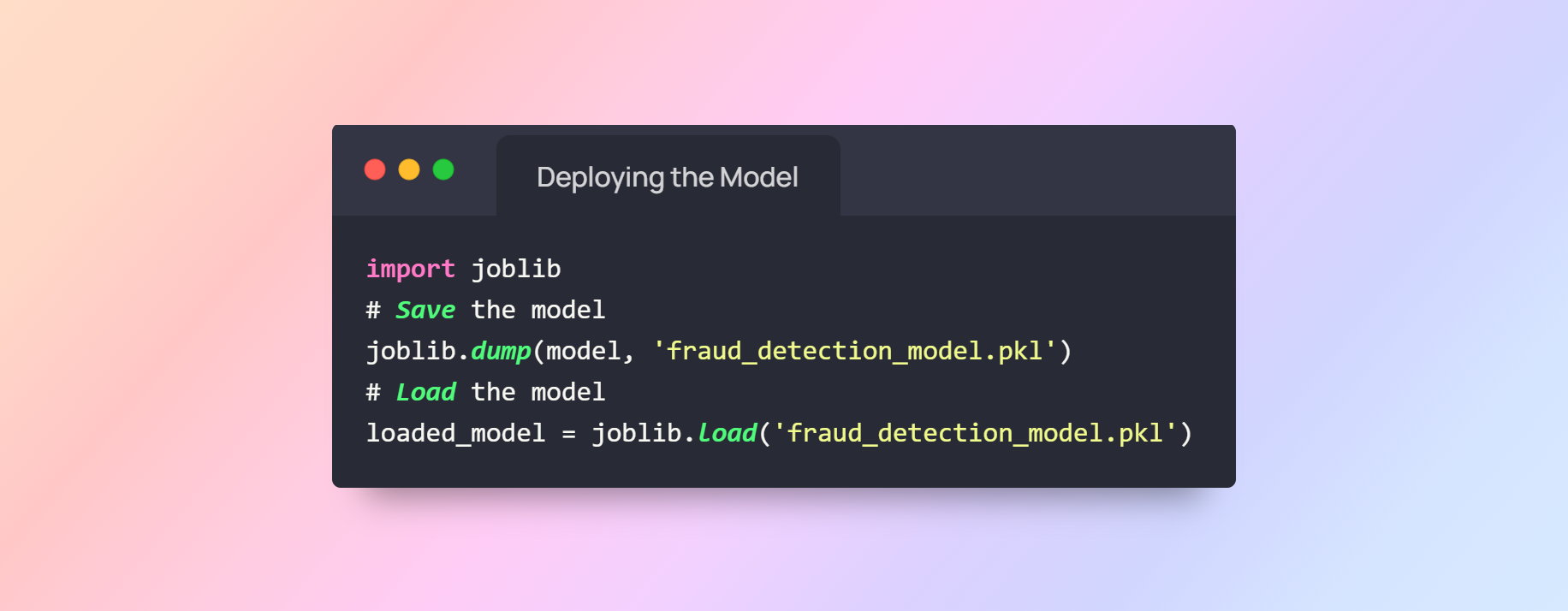 deploying the model